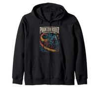 Phantom space rider galloping fire trail through stars Zip Hoodie