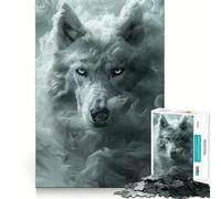 Phantom White Wolf 1000 Piece Jigsaw Puzzles for Adults Jigsaw Mind Puzzle Mind Calm Art Assembly Unique Gift (50x75cm)