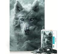 Phantom White Wolf Adult Jigsaw Puzzles 1000 Pieces Brain Workout Toy Casual Relax Image Assembly Artistic Gift (38x52cm)