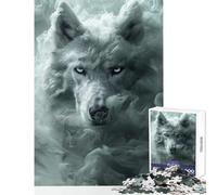Phantom White Wolf Jigsaw Puzzles 1000 Pieces Birthday Gifts Tough Challenge Home Decoration Toys Suitable for People Aged 14 And Above (38x26cm)