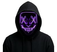Phantomask X-Cor Purple Neon LED Luminous Mask -Shaped Eyes for Night Events and Party Outfits