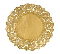 Phantomon 100 Pcs 12-Inch Gold Lace Paper Doilies - Disposable Gold Foil Placemats for Cakes, Dessert Display, Dining Table, Weddings, Birthday Parties, Baby Showers, Crafts & Elegant Table Decor