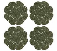 Phantomon 8 Inch Doilies Crochet Round Lace Doily Handmade Placemats 100% Cotton Crocheted Coasters, Pack of 4 (Green)