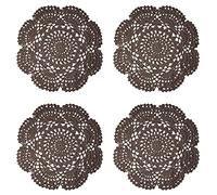 Phantomon 8 Inch Doilies Crochet Round Lace Doily Handmade Placemats 100% Cotton Crocheted Coasters, Pack of 4 (Dark Brown)