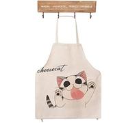 PHANTOMON Cat Apron For Women Cute Cartoon Apron Japanese Fun Chef Kitchen Apron Cooking Baking Apron with Adjustable Neck Strap (Funny Face)