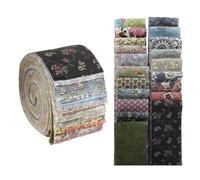 Phantomon Jelly Roll Fabric 40 Strip Assorted Bundle Precut Cotton Quilting Strips 2.5" x 40" in Vintage Floral and Neutral Prints for Sewing, Blanket, Rug, Patchwork