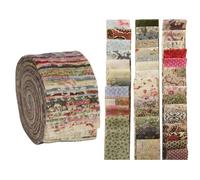 Phantomon Jelly Roll Fabric 40 Strip Assorted Bundle Precut Cotton Quilting Strips 2.5" x 40" in Vintage Floral and Neutral Prints for Sewing, Blanket, Rug, Patchwork