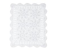 Phantomon Lace Doilies Handmade Crochet Placemats Cotton Doilies Cloth Lace, Rectangular Shape Table Cover, 15 x 19 inch (White)