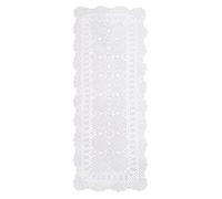 Phantomon Lace Table Runner Rectangular Table Cover Cloth Handmade Crochet Floral Placemats 100% Cotton (Floral White, 15x39Inch)