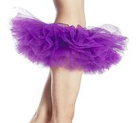 Phantomon Tutu Skirt Women's Teens Classic Elastic 5 Layered Tulle Ballet Skirt, 1950s Vintage Style Short Skirt, Adult Size, Purple, One Size