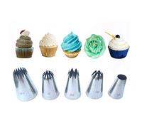 PhantomSky 5PCS Large Icing Piping Nozzles Tips Set Stainless Steel Cake Decorating Kit DIY Decoration Tool for Baking, Cakes, Cup Cakes, Cookies, Sugarcraft