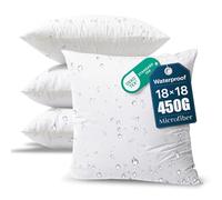 Phantoscope Premium Outdoor Pillow Inserts - Pack of 4 Square Form Decorative Throw Pillow Couch Sham Cushion Stuffer 18 x 18 inches- Water, Mildew, Dust Mite Resistant