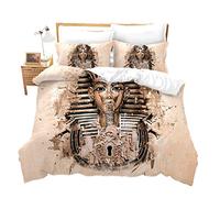 Pharaoh Bedding Desert Duvet Cover Egypt Pyramid Natural Sunset Comforter Cover Places of Interest Egypt Pyramid Bedspread for Kids Teens Adult,Single Decor 1 Duvet Cover with 1 Pillowcases 2 Pcs
