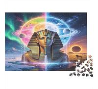 Pharaoh Bust 1000 Piece Jigsaw Puzzle Paper for Adults Cosmic Universe Scene Focus Boost Family Time Relaxation Home Gift Idea 52x38cm/1000pcs