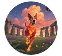 Pharaoh Hound 1000 Piece Round Puzzle For Adults And Kids Pet Dog Jigsaw Puzzles Creative Unique Challenge Games Impossible Hard Difficult Challenging Puzzles 1000pcs (67.5x67.5cm)