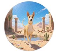 Pharaoh Hound 1000 Piece Round Puzzles For Adults And Kids Pet Dog Jigsaw Puzzles Creative Unique Challenge Games Impossible Hard Difficult Challenging Puzzles 1000pcs (67.5x67.5cm)