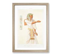 Pharaoh Merneptah-Hotephimat by Emile Prisse d'Avennes Framed Print | A2 Oak Framed Wall Art | Ready to Hang | Modern Nature Picture | Living Room Bedroom Lounge Office