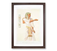 Pharaoh Merneptah-Hotephimat by Emile Prisse d'Avennes Framed Print | A2 Walnut Framed Wall Art | Ready to Hang | Modern Nature Picture | Living Room Bedroom Lounge Office