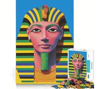 Pharaoh Portrait Jigsaw Puzzles 1000 Pieces for Adults Brain Skill Stress Release Exact Edge Wall Art Decor (38x52cm)