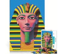 Pharaoh Portrait Jigsaw Puzzles for Teenagers 1000 Piece Wise Think Toy Gentle Leisure Tight Cut Santa Wish List (38x26cm)