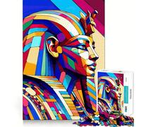 Pharaoh Wpap Pop Art 1000 Pieces Jigsaw Puzzles for Teenagers Enhance Memory Easy Leisure Firm Cut Wall Art Decor (38x26cm)