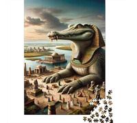 Pharaoh's Crocodile Guardian Ancient Egypt's Mythical Symbol Jigsaw Puzzle for Adults, 1000 Pieces, 38x26cm/1000pcs, Screen-Free Activity, Evening Leisure And Time at Home