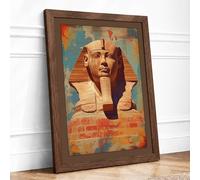 Pharaoh's Golden Mask Vintage Framed Wall Art Print A3 (42×29.7cm) Walnut, Wall Decor for Living Room, Bedroom, Office & Home, Ready to Hang, Art Gift