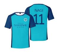 PHARCOYOU Blue Lock Anime Man Shine City Football Jersey T-Shirt Crewneck Short Sleeve Tee Women Men Streetwear Tops (A14,XXS)