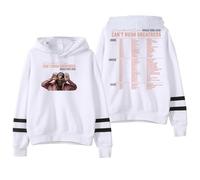 PHARCOYOU Central Cee Can't Rush Greatness World Tour 2025 Hoodie Pocketless Parallel Bars Sleeve Women Men Sweatshirt (L,White)