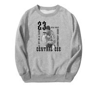 PHARCOYOU Central Cee Vintage Merch 23 Logo Crewneck Long Sleeve Streetwear Women Men Sweatshirt Trendy Outfits (Gray,3XL)