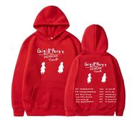 PHARCOYOU Gigi Perez Headline Tour 2025 Hoodie Long Sleeve Streetwear Men Women Hooded Sweatshirts Trendy Outfits (M,Red)
