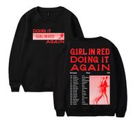 PHARCOYOU Girl In Red Doing It Again Merch Europe 2024 Tour Crewneck Long Sleeve Streetwear Men Women Sweatshirts (Black,3XL)