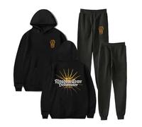PHARCOYOU Kingdom Come Deliverance II Game Merch Hoodie Jogger Pants Two Piece Set Sweatshirt+Sweatpants Women Men's Set (Black,XXXL)