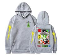 PHARCOYOU Lil Darkie First Contact Hoodie Europe Tour 2024 Long Sleeve Streetwear Women Men Hooded Sweatshirts (S,Gray)