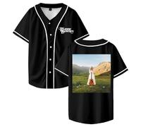 PHARCOYOU Rianne Downey The Consequence of Love Baseball Jersey Short Sleeve Button-up Shirts Men Women Streetwear Tops (Black,XXL)