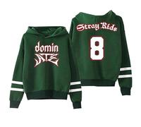 PHARCOYOU Stray Kids Dominate World Tour SKZ 8 Hoodie Pocketless Parallel Bars Sleeve Streetwear Women Men Sweatshirts (Green,XXS)