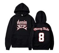 PHARCOYOU Stray Kids SKZ 8 Hoodie Dominate World Tour 2025 Long Sleeve Streetwear Women Men Hooded Sweatshirts (L,Black)