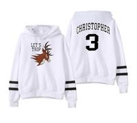 PHARCOYOU Sturniolo Triplets Let's Trip Hoodie Chris 3 Pocketless Parallel Bars Sleeve Streetwear Men Women Sweatshirts (white,S)