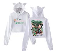 PHARCOYOU The Apothecary Diaries Maomao Anime Hoodie Cat Ears Hooded Sweatshirt Long Sleeve Crop Top Women's Clothes (White,M)
