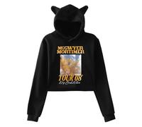 PHARCOYOU The Ballad of Wallis Island 2025 Movie Hoodie Cat Ears Hooded Sweatshirt Long Sleeve Crop Top Women's Clothes (Black,XXS)