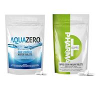 Pharma Apple Cider Vinegar 500mg + Aqua Zero Water Balance Tablets Bundle - Digestion & Fluid Support Supplement Pack - 120 Tablets Total - UK-Made, Vegan Friendly
