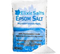 (Pharmaceutical Bag, 10kg) Elixir Gardens Epsom Bath Salt | 100% ORGANIC or PHARMACEUTICAL FCC FOOD GRADE | 500g - 25kg Bag or Tub
