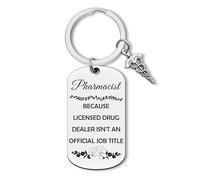 Pharmacist Gift Keyring for Women Men Pharmacy Student Pharmacy Tech Gift Med School Graduation Gifts Thank You Jewelry for RX Pharmacist Coworker Appreciation Keychain Christmas Birthday Present