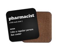 Pharmacist Square Coaster - Medical Work New Job Dictionary Regular But Cooler Definition Funny Joke Hobby Men Women Kitchen Drink #82671