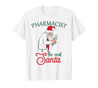 Pharmacist Xmas The Real Santa Pharmacy Christmas Value Graphic T-Shirt, Men, White, M