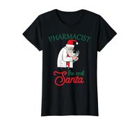Pharmacist Xmas The Real Santa Pharmacy Christmas Value Graphic T-Shirt, Women, Black, L