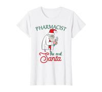 Pharmacist Xmas The Real Santa Pharmacy Christmas Value Graphic T-Shirt, Women, White, L