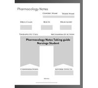 Pharmacology Note-taking guide: 120 Pages For Mind Maps for Medical Students Clinical Specialties | Nursing School Pharmacology Notes | Size 8.5 x 11 Inches