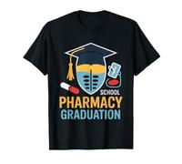 Pharmacy School Class Rx Symbol Graduation Cap Retro Badge T-Shirt