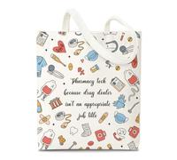 Pharmacy Tech Canvas Tote for Women, Nursing Student Graduate Gifts | Future Nurse Gift Tote Bag, Nurse Life Gift for Work Shopping Travel, Pharmacy Tech Things Reusable Daily Carry Bags-15